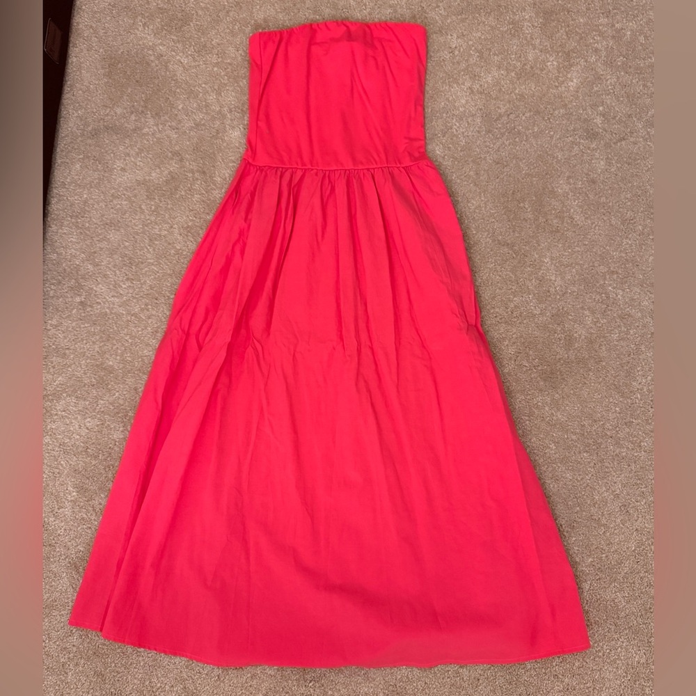Elegant Pink Strapless Maxi Dress